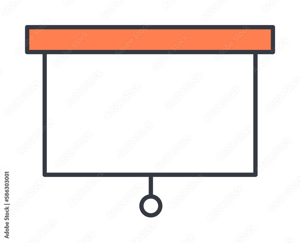 Aufkleber screen for projector icon. element of web icon with one color for mobile concept and web apps. thin 