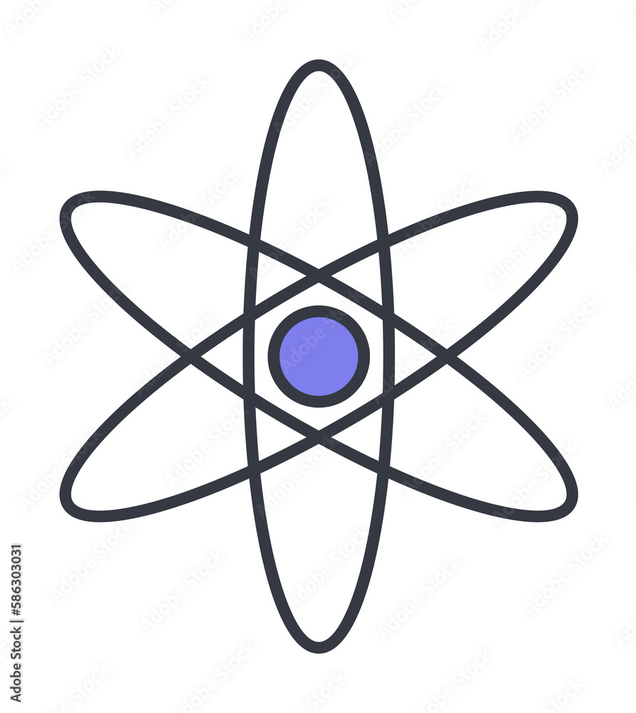Aufkleber atoms icon. element of web icon with one color for mobile concept and web apps. thin line atoms icon