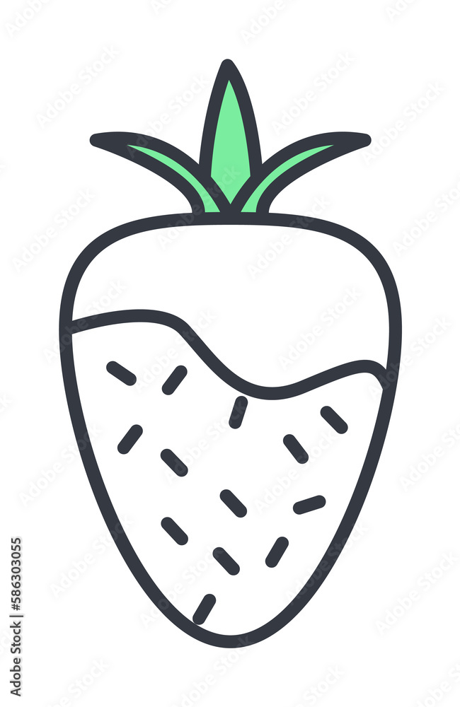 Aufkleber strawberry icon. element of web icon with one color for mobile concept and web apps. thin line straw