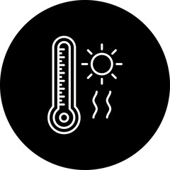 Hot Temperature Line Inverted Icon