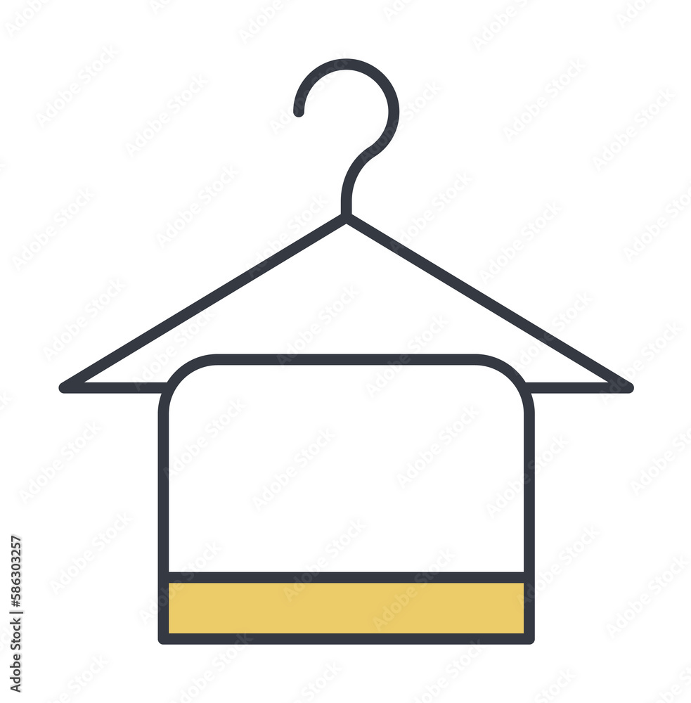 Aufkleber hanger with towel icon. element of web icon with one color for mobile concept and web apps. thin lin