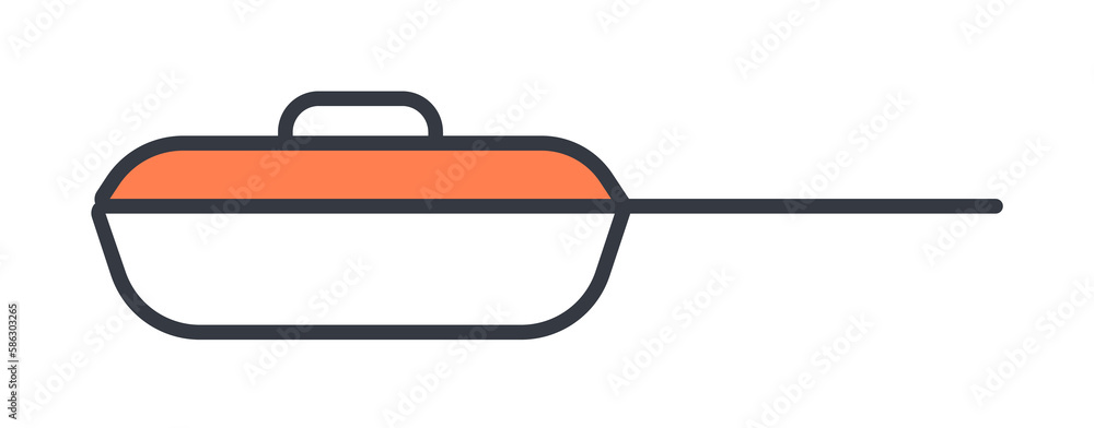 Aufkleber frying pan icon. element of web icon with one color for mobile concept and web apps. thin line fryin