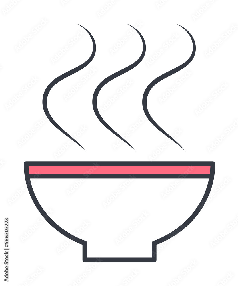 Poster hot soup icon. element of web icon with one color for mobile concept and web apps. thin line hot sou