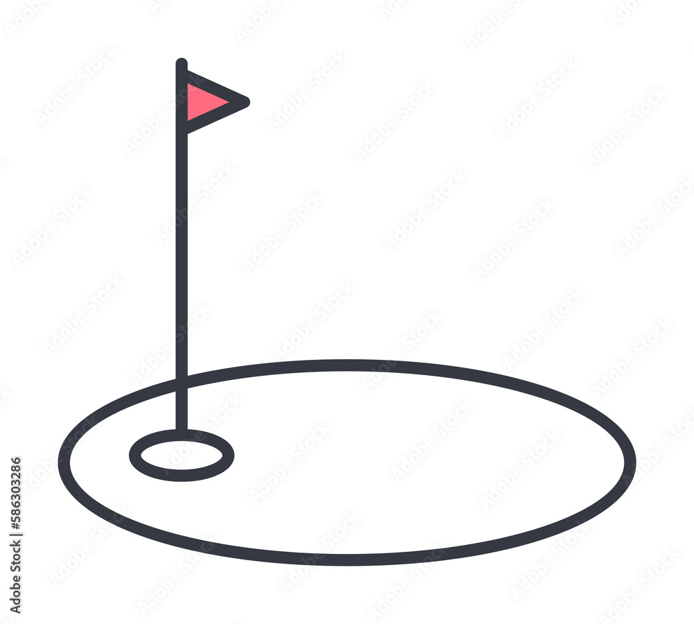 Aufkleber golf bowl icon. element of web icon with one color for mobile concept and web apps. thin line golf b
