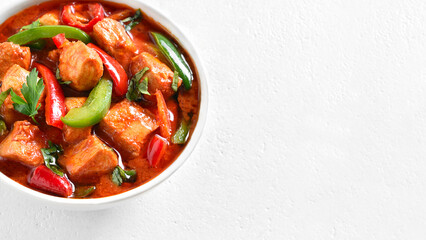 Thai style red chicken curry