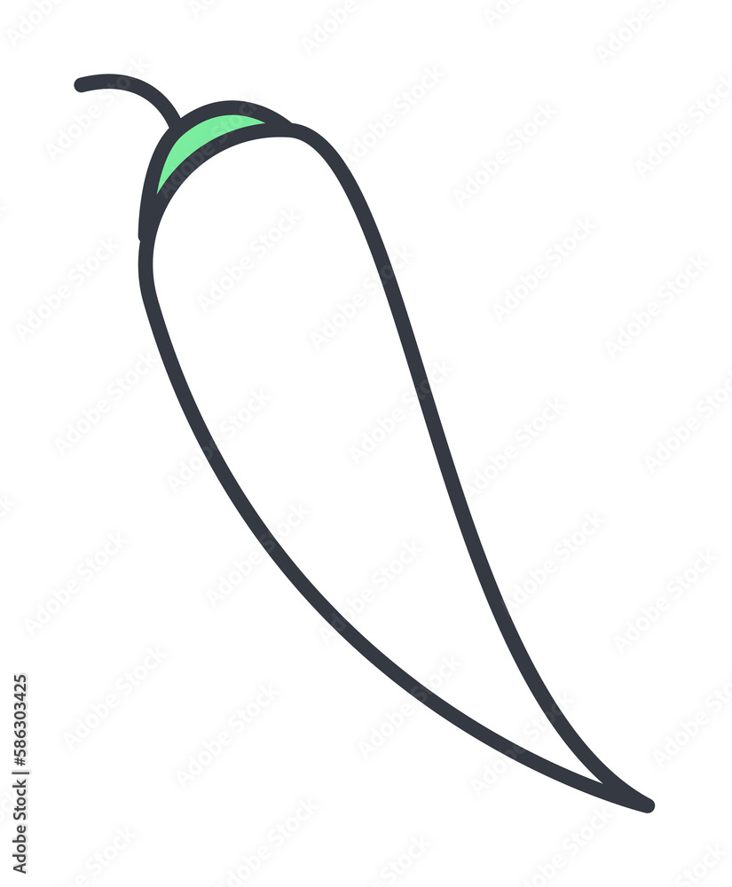 Poster chilli pepper icon. element of web icon with one color for mobile concept and web apps. thin line ch
