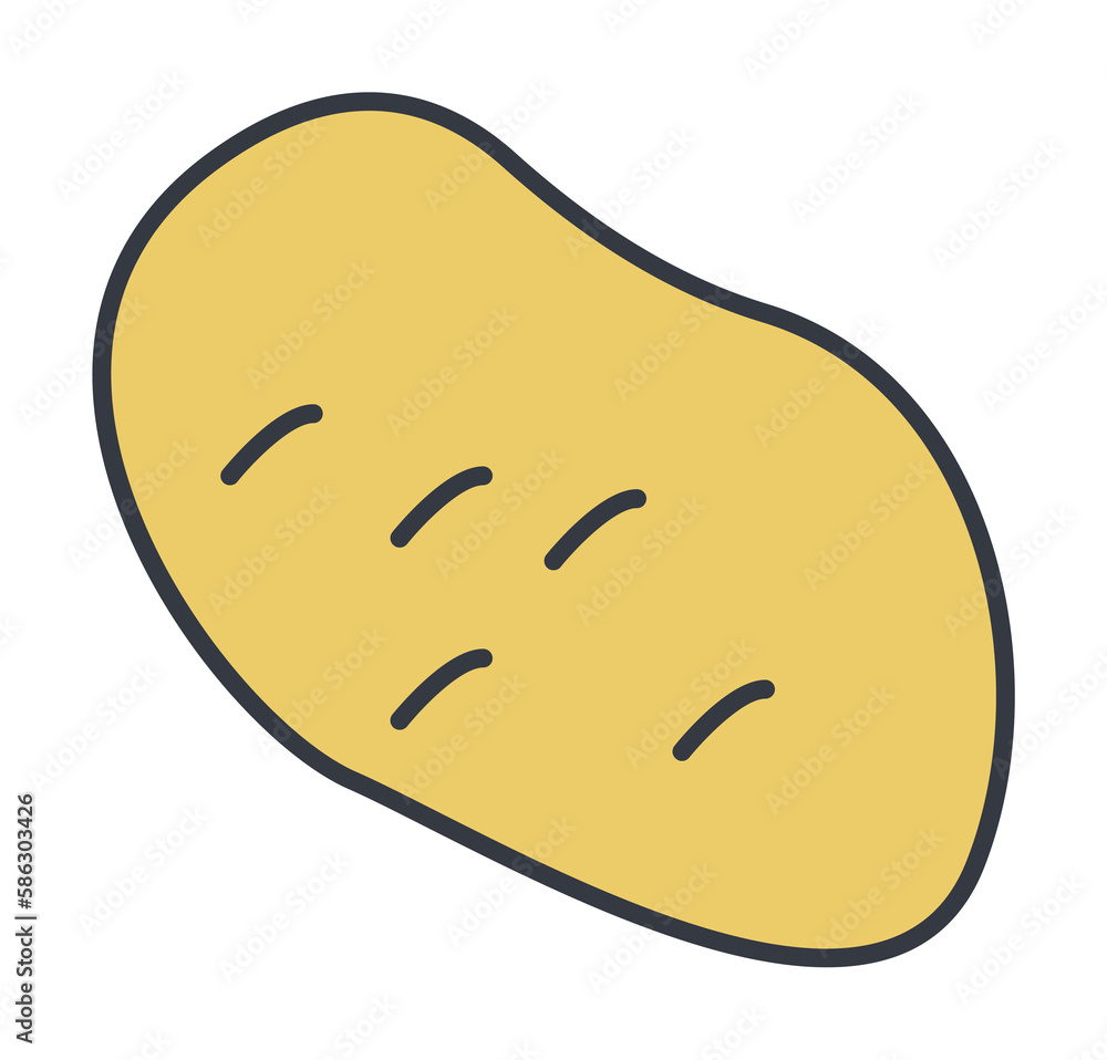 Poster potato icon. element of web icon with one color for mobile concept and web apps. thin line potato ic