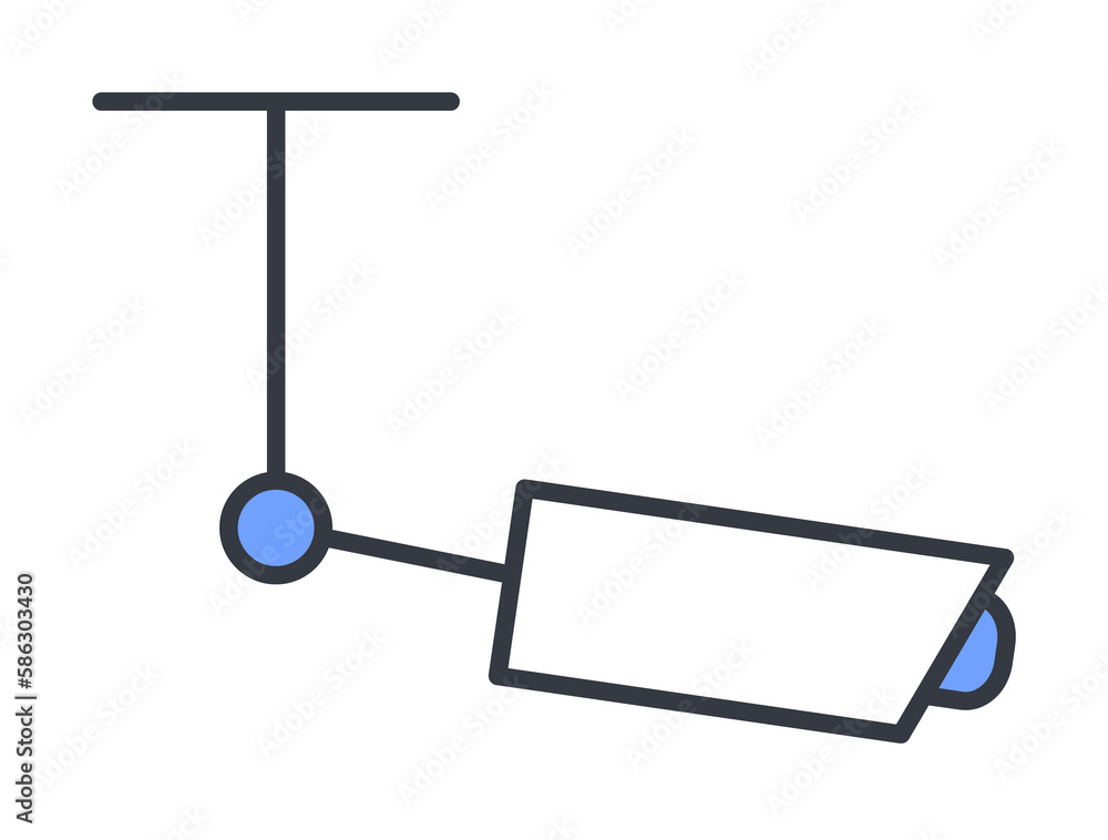 Poster kick scooter icon. element of web icon with one color for mobile concept and web apps. thin line kic