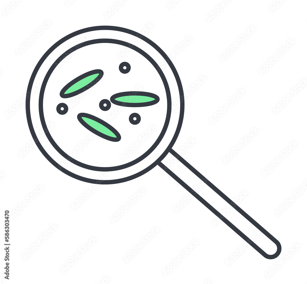 Poster bacteria under the microscope icon. element of web icon with one color for mobile concept and web ap