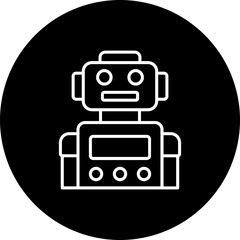 Robot Line Inverted Icon