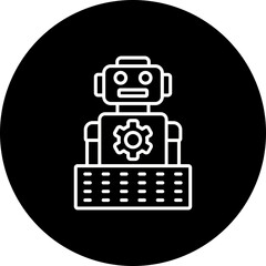 Robotic Line Inverted Icon