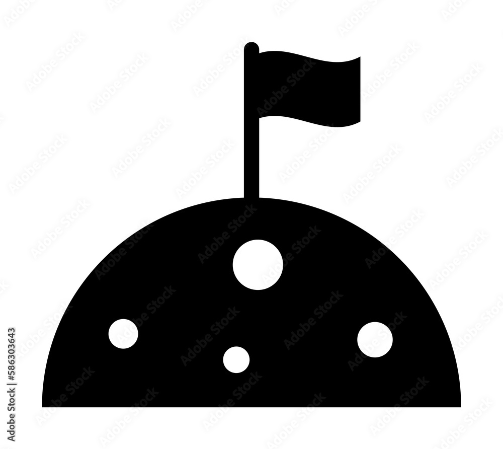 Aufkleber moon and flag icon. element of web icon with one color for mobile concept and web apps. isolated moo
