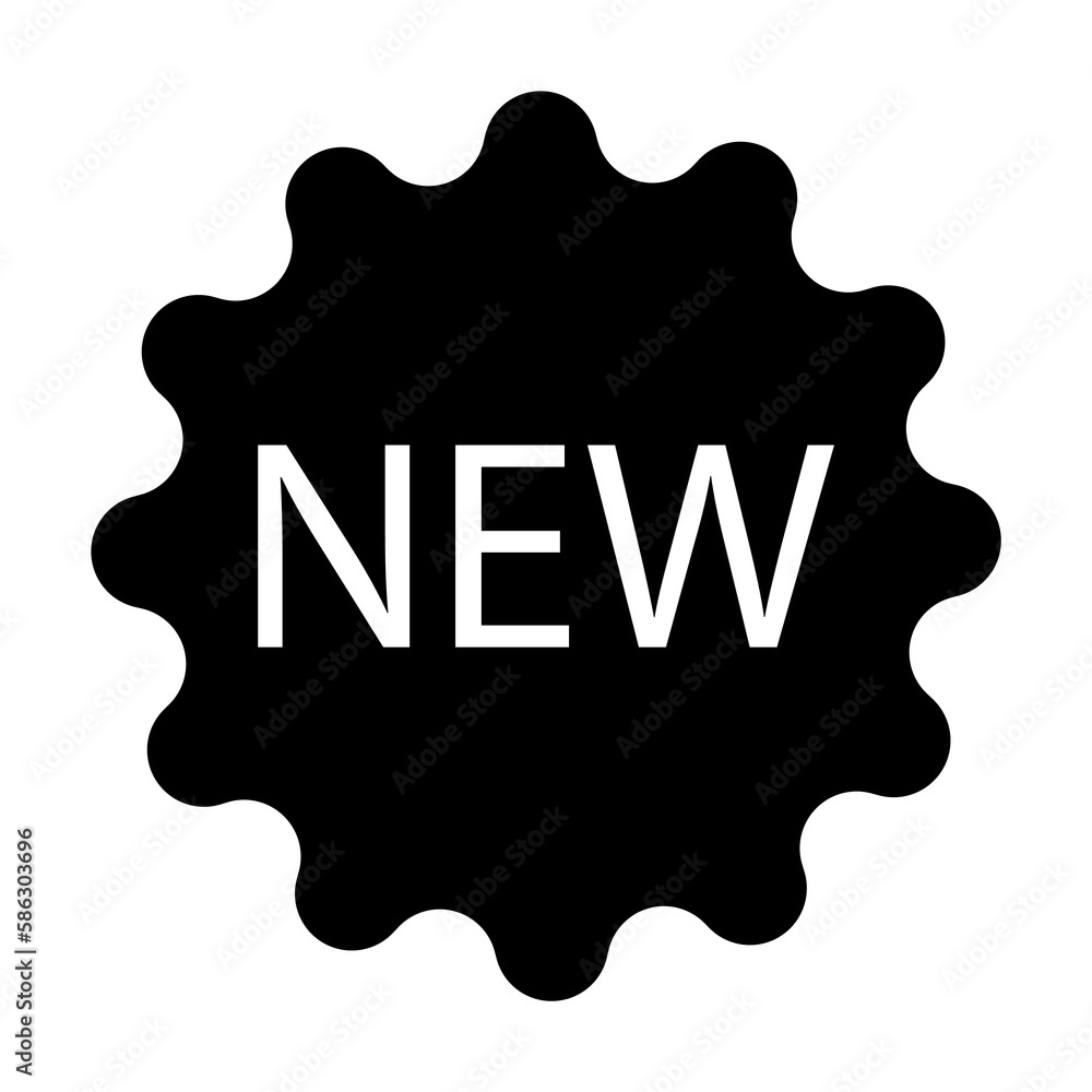 Poster brand new product icon. element of web icon with one color for mobile concept and web apps. isolated
