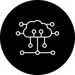 Cloud Computing Line Inverted Icon