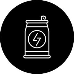 Energy Drink Line Inverted Icon