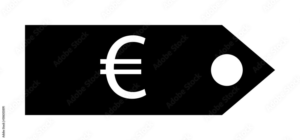 Poster euro tag icon. element of web icon with one color for mobile concept and web apps. isolated euro tag