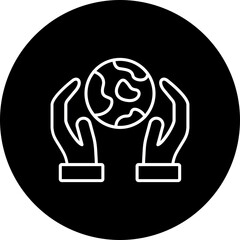 Save The World Line Inverted Icon