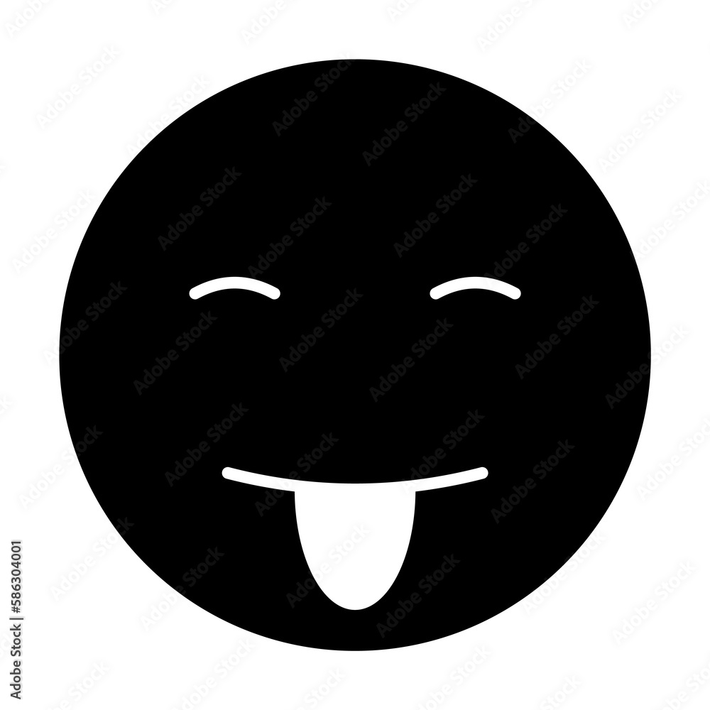 Aufkleber smiley with tongue out icon. element of web icon with one color for mobile concept and web apps. iso