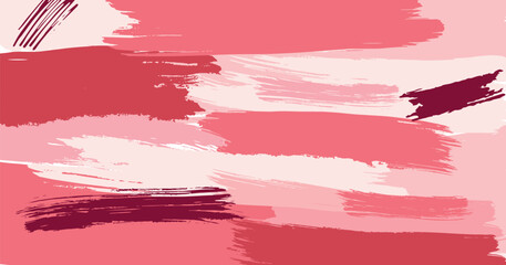 Brush stroke hand draw abstract background pink, red, brown palette colours. Vector stock illustration for presentation, invitation, social media spring and summer design.