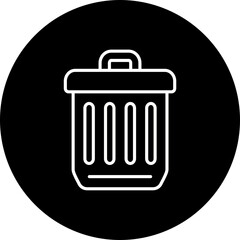 Waste Bin Line Inverted Icon