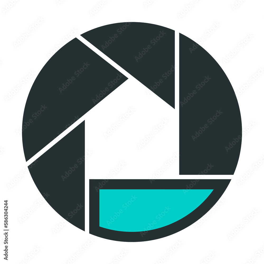 Poster camera lens logo icon. element of web icon with one color for mobile concept and web apps. isolated 