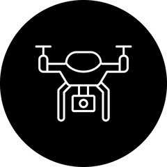 Smart Drone Line Inverted Icon