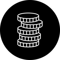 Coins Line Inverted Icon
