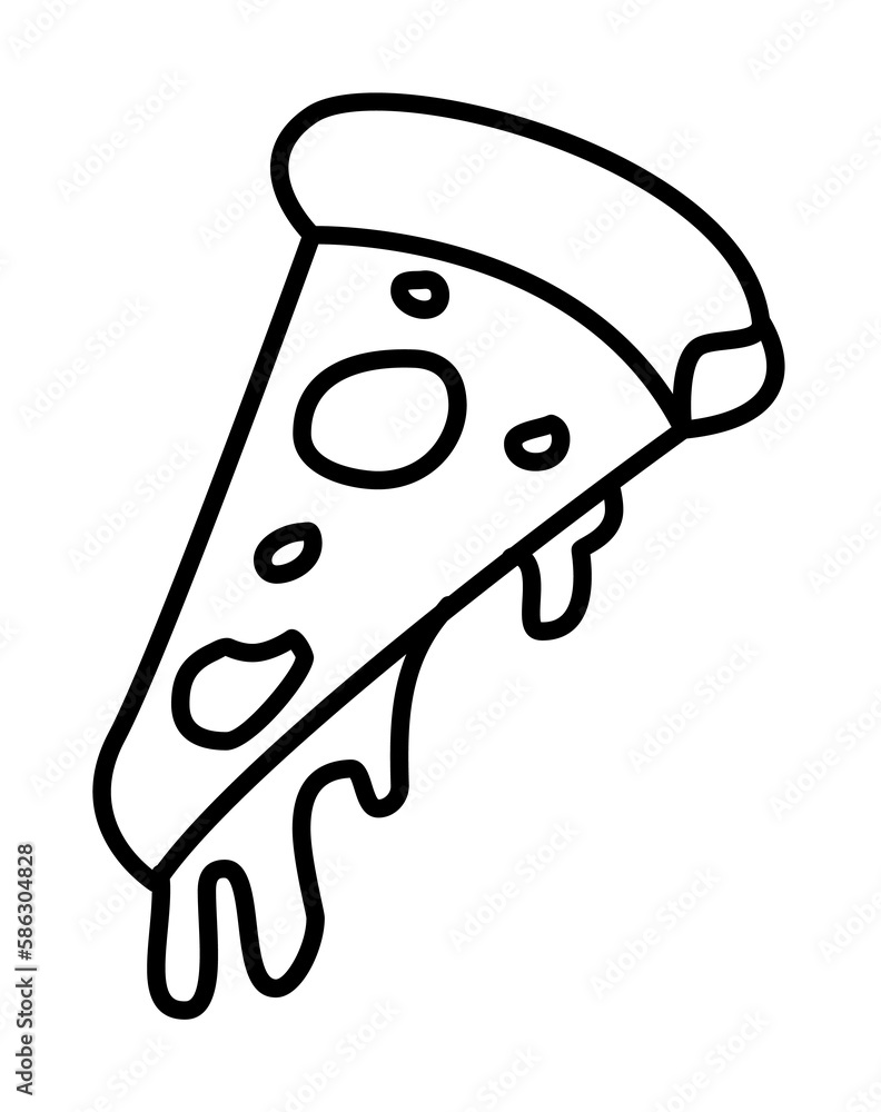 Poster piece of pizza icon. element of fast food for mobile concept and web apps icon. thin line icon for w