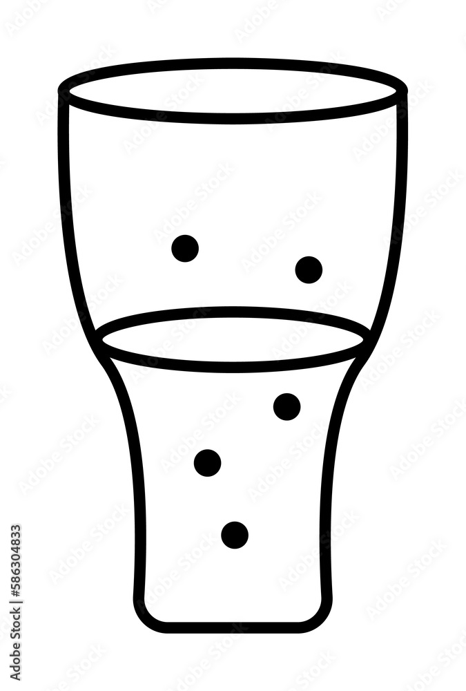 Poster carbonated juice in glass icon. element of fast food for mobile concept and web apps icon. thin line