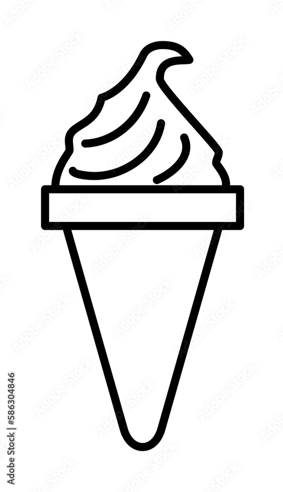 Aufkleber ice-cream in horn icon. element of fast food for mobile concept and web apps icon. thin line icon fo