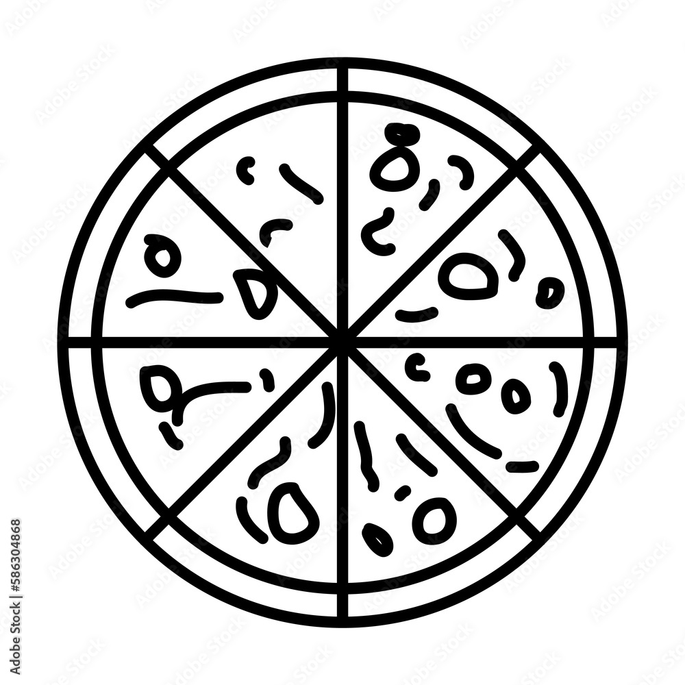 Aufkleber pizza icon. element of fast food for mobile concept and web apps icon. thin line icon for website de