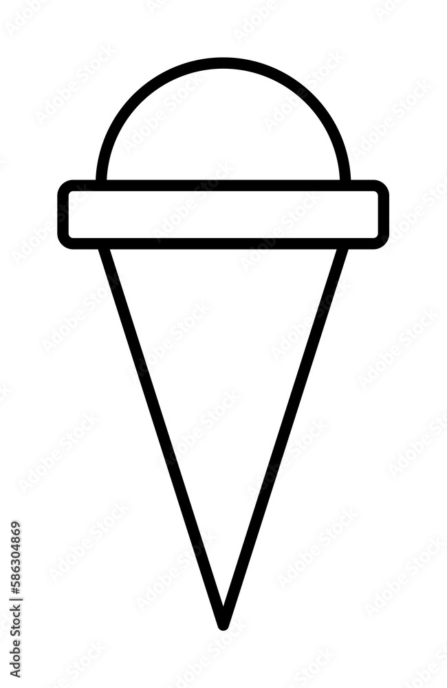 Poster ice-cream in horn icon. element of fast food for mobile concept and web apps icon. thin line icon fo