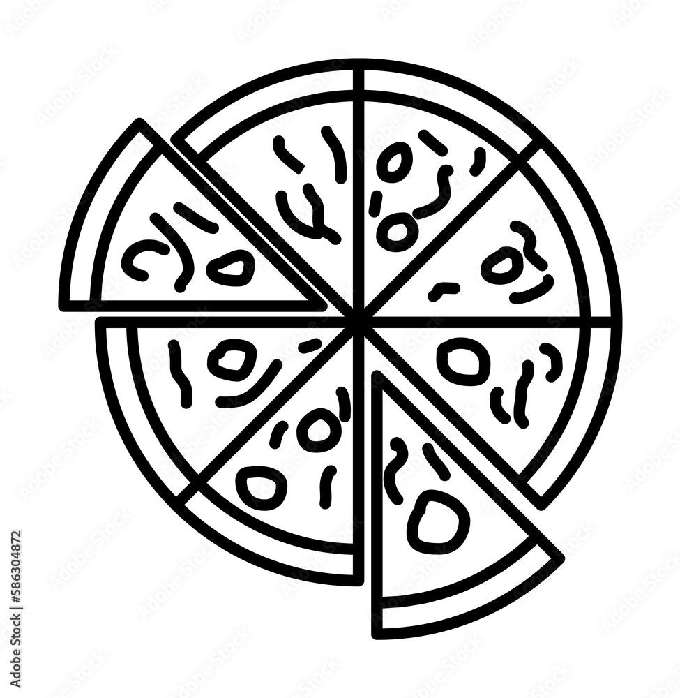Poster pizza icon. element of fast food for mobile concept and web apps icon. thin line icon for website de
