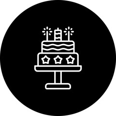 Cake Line Inverted Icon