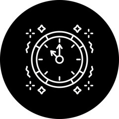 Clock Line Inverted Icon