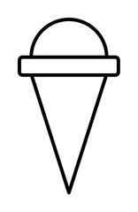 ice-cream in horn icon. Element of fast food for mobile concept and web apps icon. Thin line icon for website design and development, app development