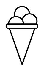 ice-cream in horn icon. Element of fast food for mobile concept and web apps icon. Thin line icon for website design and development, app development
