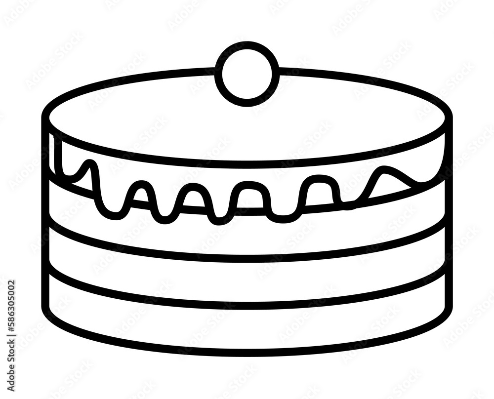 Poster cake icon. element of fast food for mobile concept and web apps icon. thin line icon for website des