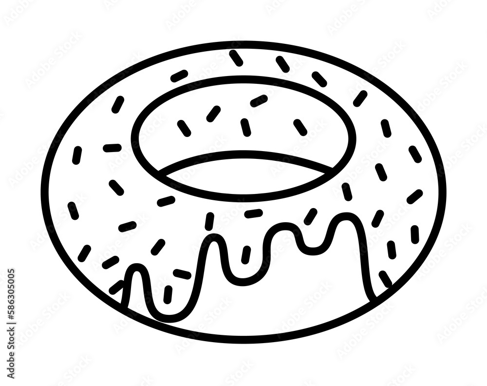 Poster donut icon. element of fast food for mobile concept and web apps icon. thin line icon for website de
