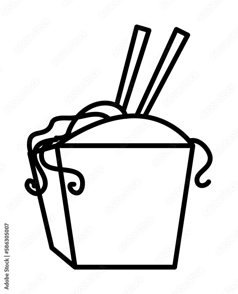Poster chinese fast food icon. element of fast food for mobile concept and web apps icon. thin line icon fo