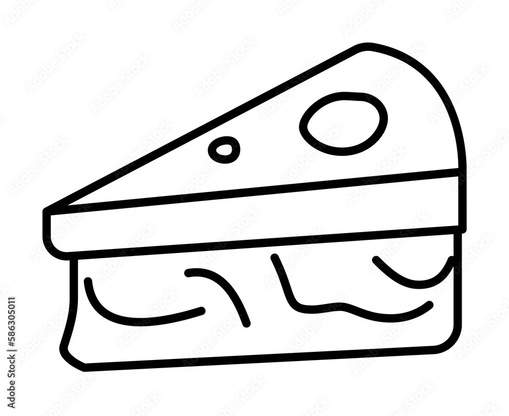 Aufkleber piece of cake icon. element of fast food for mobile concept and web apps icon. thin line icon for we