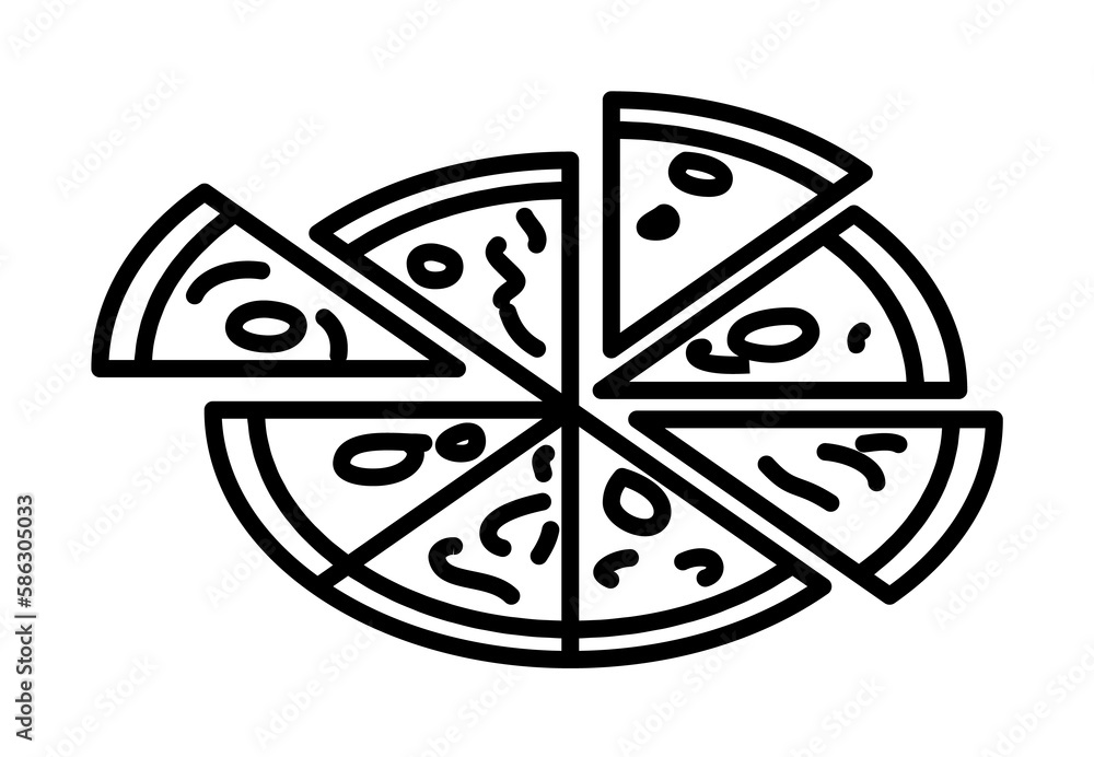 Aufkleber pizza icon. element of fast food for mobile concept and web apps icon. thin line icon for website de