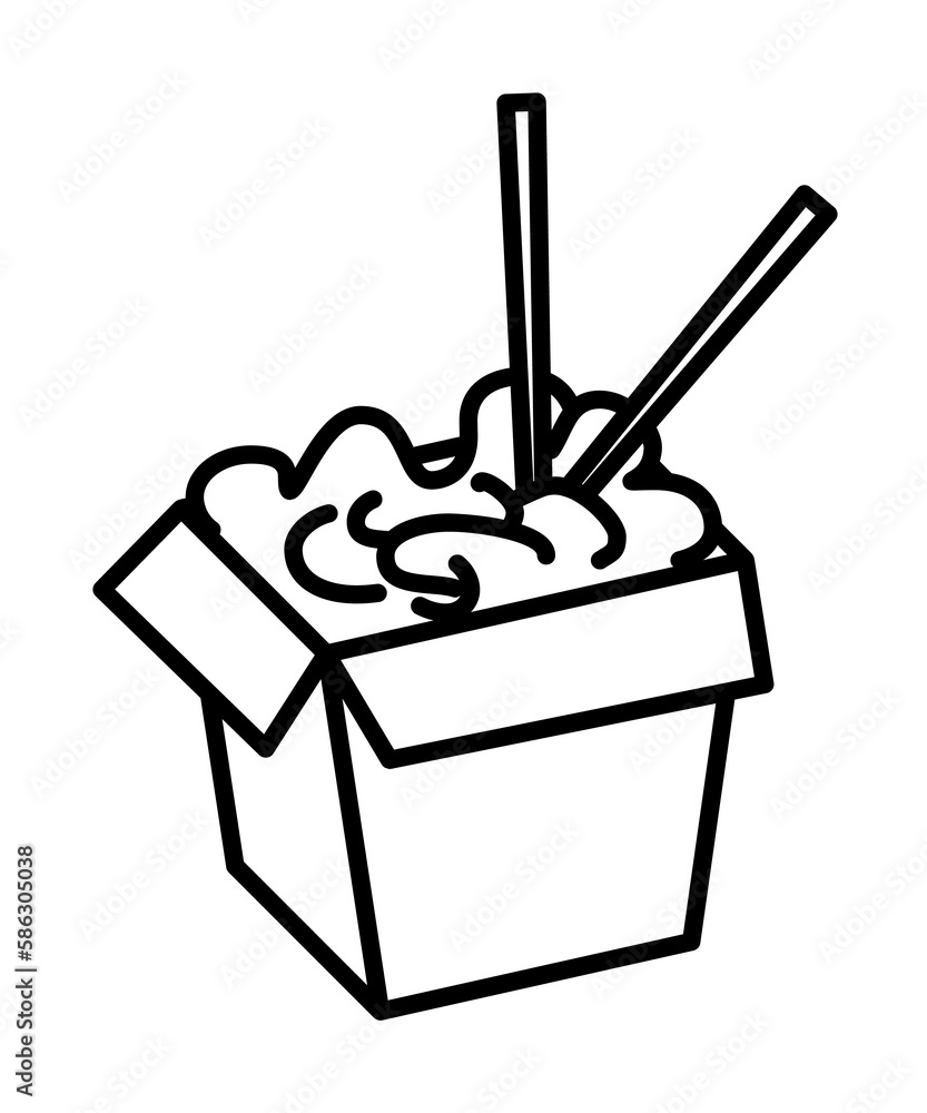 Poster chinese fast food icon. element of fast food for mobile concept and web apps icon. thin line icon fo