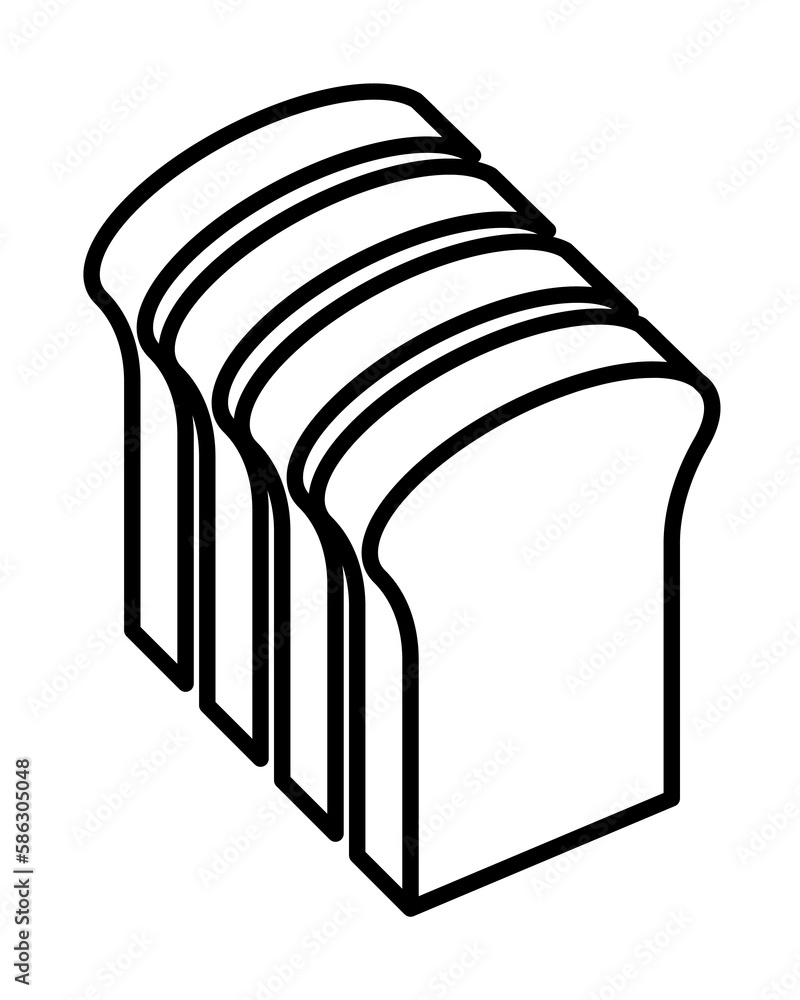Poster chopped loaf icon. element of fast food for mobile concept and web apps icon. thin line icon for web