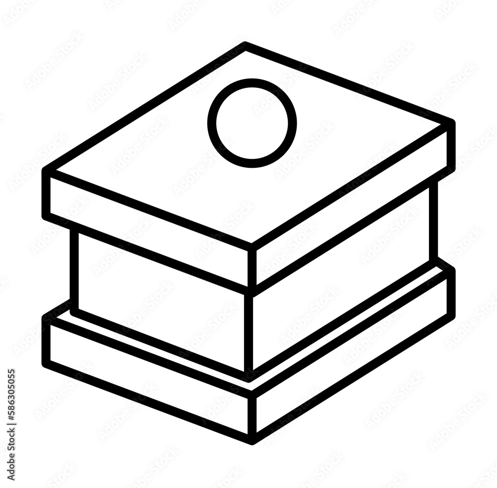 Poster small piece of baked icon. element of fast food for mobile concept and web apps icon. thin line icon