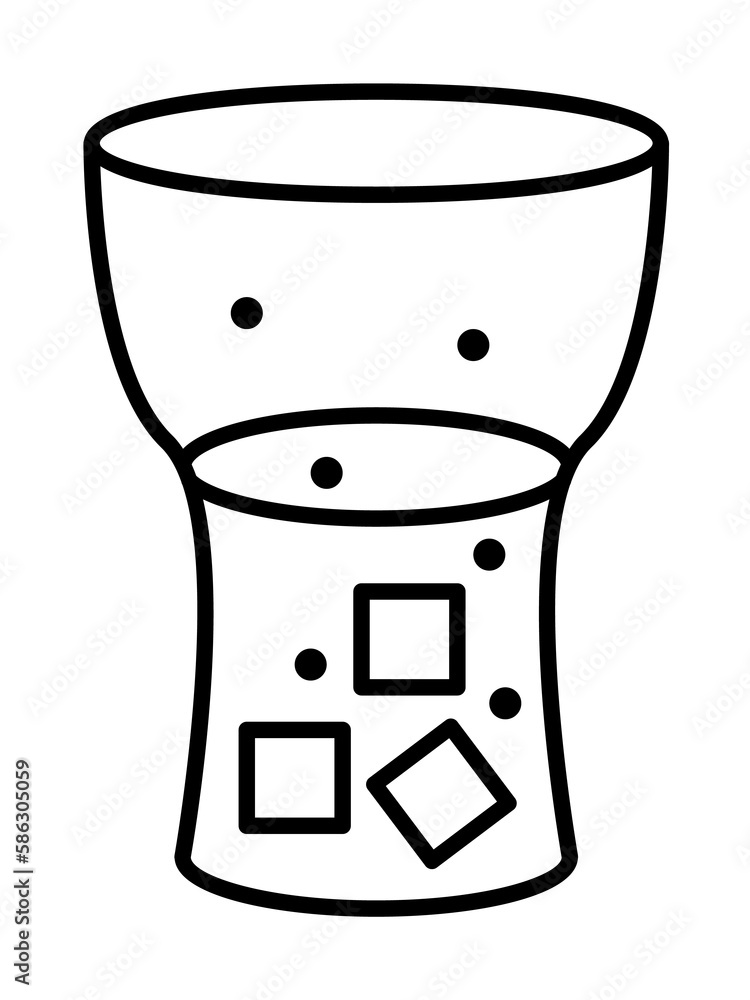 Poster carbonated juice in glass icon. element of fast food for mobile concept and web apps icon. thin line