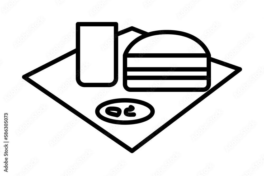 Aufkleber picnic icon. element of fast food for mobile concept and web apps icon. thin line icon for website d