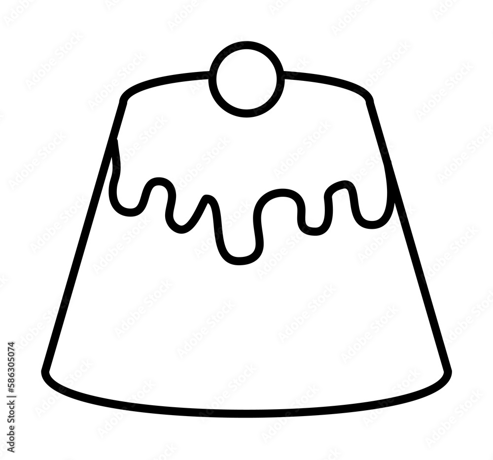 Poster piece of cherry cake icon. element of fast food for mobile concept and web apps icon. thin line icon