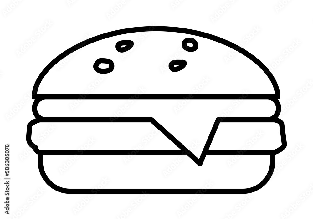 Poster burger icon. element of fast food for mobile concept and web apps icon. thin line icon for website d