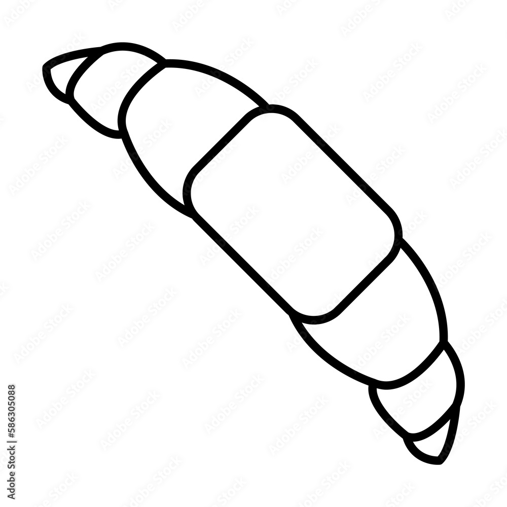 Poster croissants icon. element of fast food for mobile concept and web apps icon. thin line icon for websi